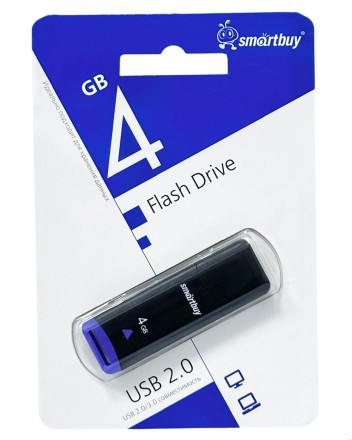  USB флеш накопитель Smartbuy 4GB Easy SB004GBEK чёрный