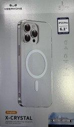 Накладка для i-Phone 15 Pro Keephone X-Crystal Magsafe прозрачный