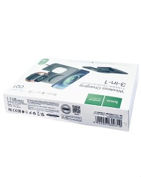 Беспроводное зарядное устройство 3in1 смартфон/Watch/AirPods Hoco CQ1 15W черное