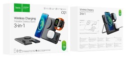 Беспроводное зарядное устройство 3in1 смартфон/Watch/AirPods Hoco CQ1 15W черное