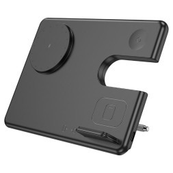 Беспроводное зарядное устройство 3in1 смартфон/Watch/AirPods Hoco CQ1 15W черное