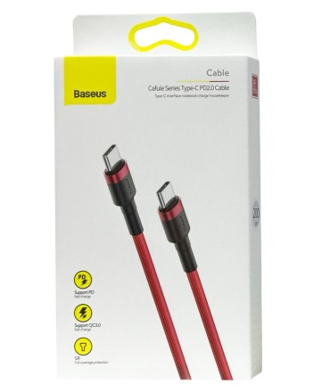  Кабель-зарядка Type-C на Type-C Baseus Cafule series 2м (CATKLF-H09) красный