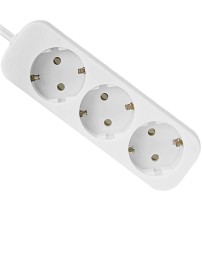 Сетевой фильтр Defender E318, 10А, 2200 Вт, 3 розетки, длина 1,8 м, белый