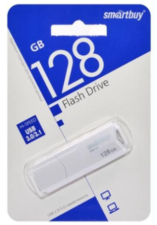  3.1 USB флеш накопитель Smartbuy 128GB CLUE White (SB128GBCLU-W3)