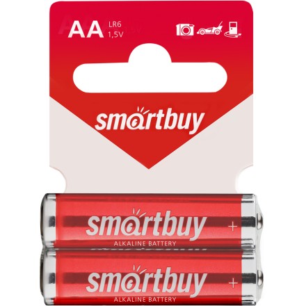  Батарейка алкалиновая Smartbuy LR6/2SB (60/600) (SBBA-2A02SB)