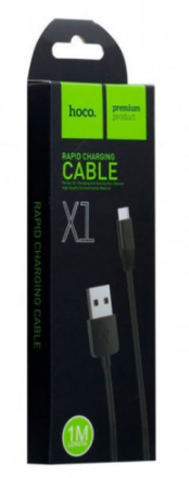  Usb Кабель-зарядка Type-C Hoco X1 Rapid Rapid 3A 1м силиконовый чёрный