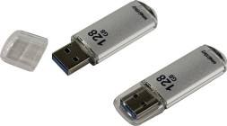 3.0 USB флеш накопитель Smartbuy 128GB V-Cut Silver (SB128GBVC-S3)