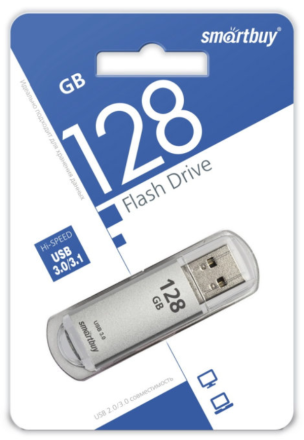 3.0 USB флеш накопитель Smartbuy 128GB V-Cut Silver (SB128GBVC-S3)