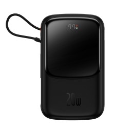 Powerbank Baseus Qpow Pro Digital Display 10000mAh 20W 1USB/1C/кабель Lightning (PPQD020001) черный