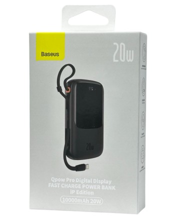  Powerbank Baseus Qpow Pro Digital Display 10000mAh 20W 1USB/1C/кабель Lightning (PPQD020001) черный