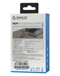 Внешний корпус для M2 NGFF (SATA) Orico PVM2F-C3 USB-C3.1 серебристый