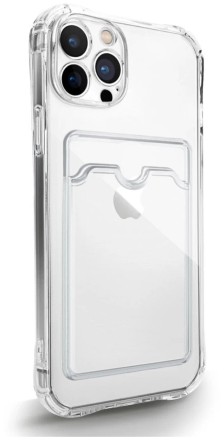  Чехол-накладка силикон с карманом под карту i-Phone 11 Pro 5.8&quot; прозрачная