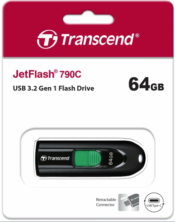  3.1 USB флеш накопитель Transcend 64GB JetFlash 790C черный