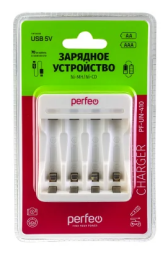 Perfeo зарядное устройство PF-UN-410 Ni-MH/CD, 5V, 4 слота, AA/AAA