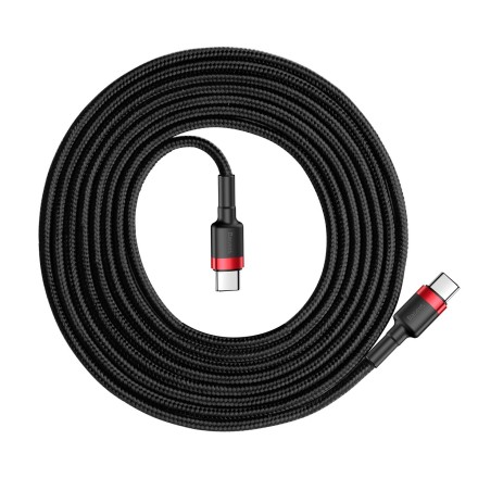  Кабель-зарядка Type-C на Type-C Baseus Cafule series 2м (CATKLF-H91) красно-черный
