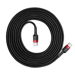 Кабель-зарядка Type-C на Type-C Baseus Cafule series 2м (CATKLF-H91) красно-черный