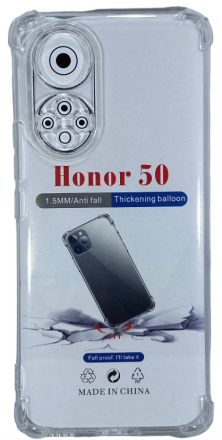  Чехол-накладка силикон 1.5мм Huawei Honor 50 прозрачный противоударный