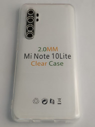 Чехол-накладка силикон 2.0мм Xiaomi Mi Note 10 Lite прозрачный