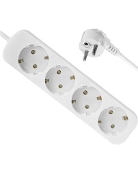 Сетевой фильтр Defender E418, 10А, 2200 Вт, 4 розетки, длина 1,8 м, белый