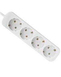 Сетевой фильтр Defender E418, 10А, 2200 Вт, 4 розетки, длина 1,8 м, белый