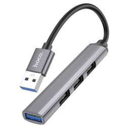 USB 3.0 хаб Hoco HB26 4 порта 3 USB2.0/1 USB3.0 серый