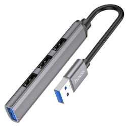 USB 3.0 хаб Hoco HB26 4 порта 3 USB2.0/1 USB3.0 серый