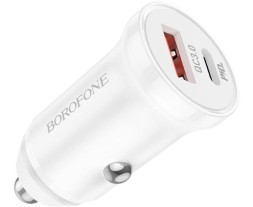 Автомобильное заряд. устр. Borofone BZ18A 1USB\1 Typc-C PD20W+QC3.0 белое