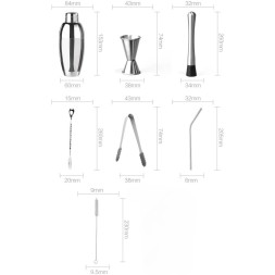 Коктейльный набор Circle Joy Coktail Shaker Bar Set 7 in 1 CJ-CSB01