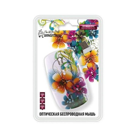  Мышь беспроводная Smartbuy 327AG Цветы USB/DPI 1000-1500-2000/4 кнопки/2AAA (SBM-327AG-FL-FC)