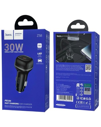  Автомобильное заряд. устр. Hoco Z58 1C 30W чёрный