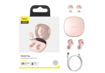 Мобильная Bluetooth-гарнитура Baseus Encok WM01 Plus NGWM01P-04 розовый