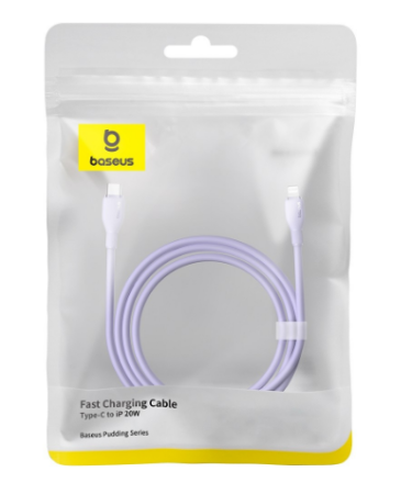  Кабель-зарядка Type-C на Lightning Baseus Pudding Series 20W 1.2м (P10355701511-00) сиреневый