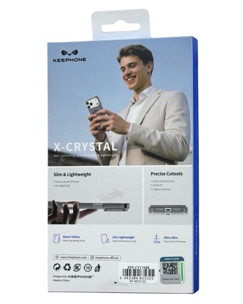  Накладка для i-Phone 17 Air Keephone X-Crystal MagSnap серый