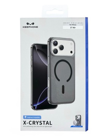  Накладка для i-Phone 17 Air Keephone X-Crystal MagSnap серый