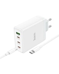 Сетевое зар. устр. Hoco N31 Gan с шнуром Type-C на Type-C 1USB/3C 100W белое