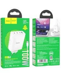 Сетевое зар. устр. Hoco N31 Gan с шнуром Type-C на Type-C 1USB/3C 100W белое