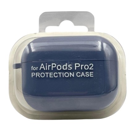  Силиконовый чехол для AirPods Pro 2 c карабином темно-синий