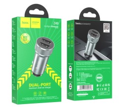 Автомобильное заряд. устр. Hoco Z49 2USB серое
