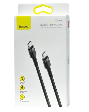  Кабель-зарядка Type-C на Type-C Baseus Cafule series 2м (CATKLF-HG1) серо-черный