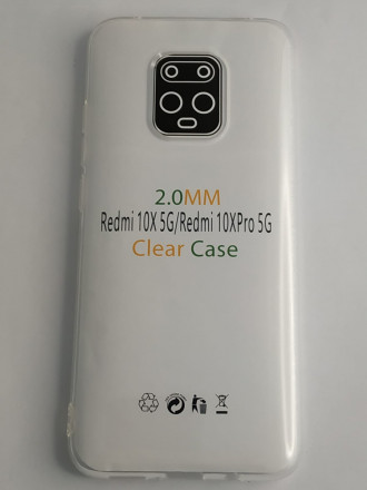 Чехол-накладка силикон 2.0мм Xiaomi Redmi 10X/Pro прозрачный