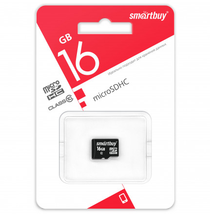 micro SDHC карта памяти Smartbuy 16GB Сlass 10 UHS-I (без адаптера)