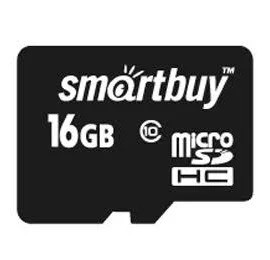  micro SDHC карта памяти Smartbuy 16GB Сlass 10 UHS-I (без адаптера)