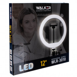 Светодиодная кольцевая лампа для селфи Walker WLR-3010 30см черная