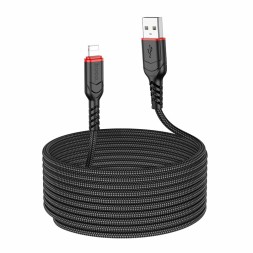 Usb Кабель-зарядка Lightning Hoco X59 Victory 3м 2.4А в тканевой оплётке чёрный