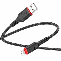 Usb Кабель-зарядка Lightning Hoco X59 Victory 3м 2.4А в тканевой оплётке чёрный