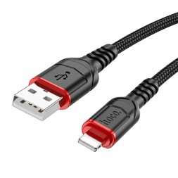 Usb Кабель-зарядка Lightning Hoco X59 Victory 3м 2.4А в тканевой оплётке чёрный