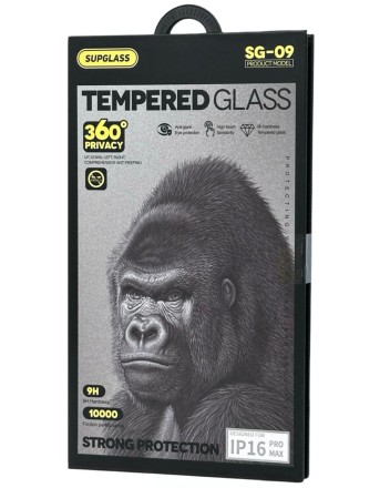  Защитное стекло для i-Phone 16 Pro Max Supglass SG-09 Антишпион чёрное
