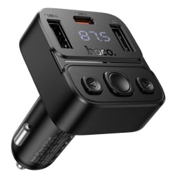 Автомобильное заряд. устр. Hoco E87 2USB/1C 35W + FM-трансмиттер черное