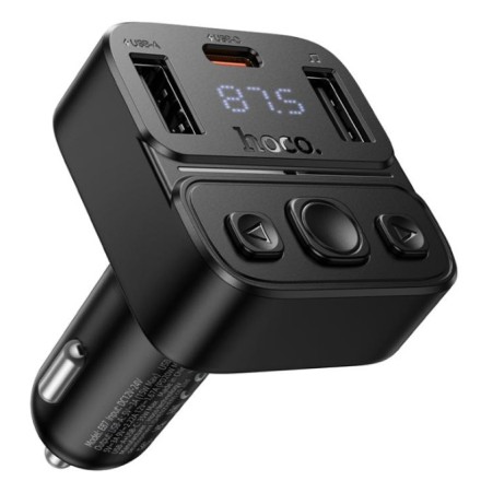 Автомобильное заряд. устр. Hoco E87 2USB/1C 35W + FM-трансмиттер черное