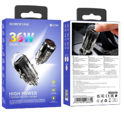Автомобильное заряд. устр. Borofone BZ29B 2C 36W черное